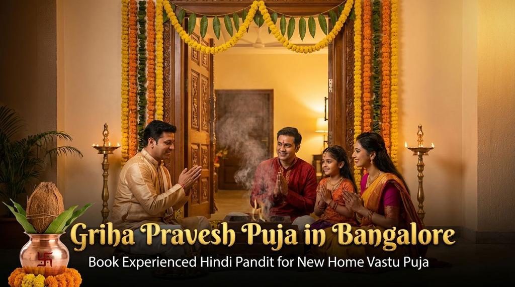 Sacred griha pravesh ceremony with Vedic rituals in Bangalore