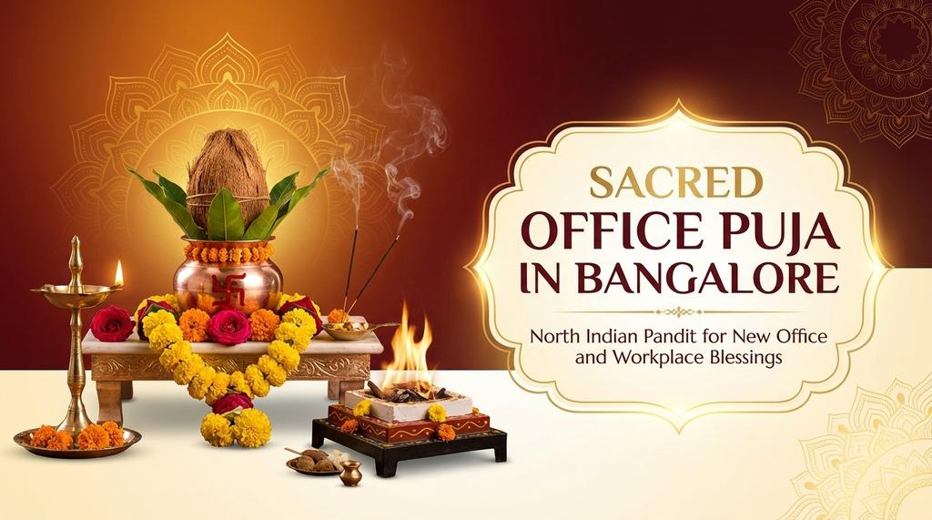 Office inauguration puja with traditional blessings