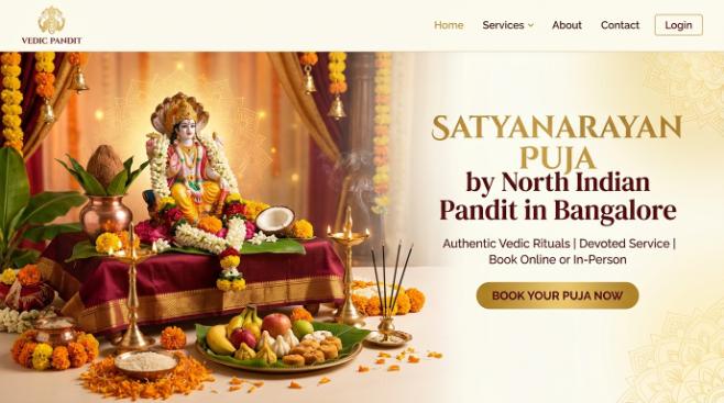 North Indian style Satyanarayan Puja ceremony