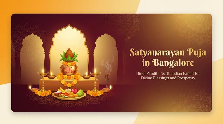 Lord Vishnu devotional puja setup for Satyanarayan Katha
