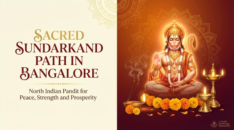 Sacred Sundarkand Path setup with devotional atmosphere